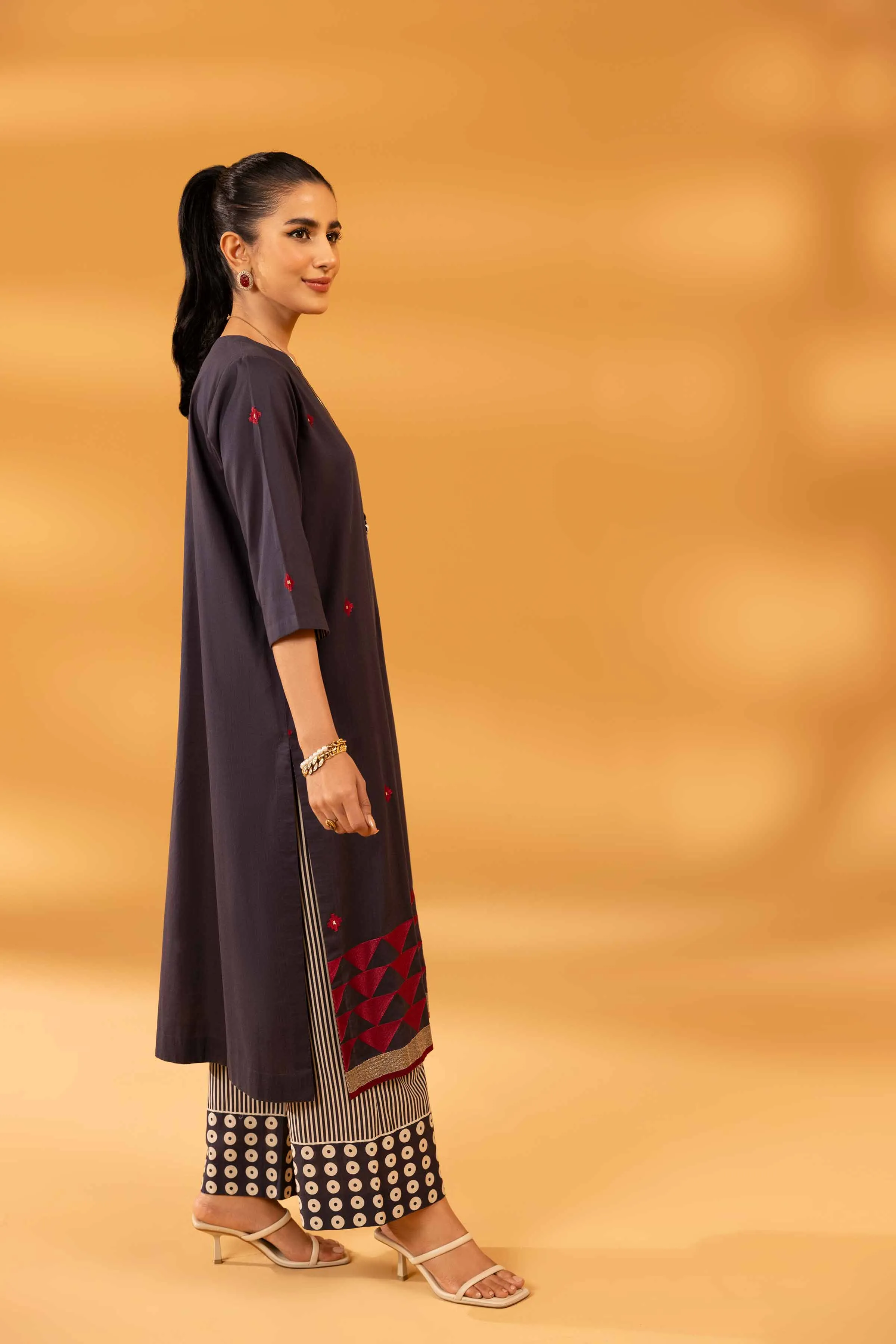 2 Piece - Embroidered Suit - KPS24-11