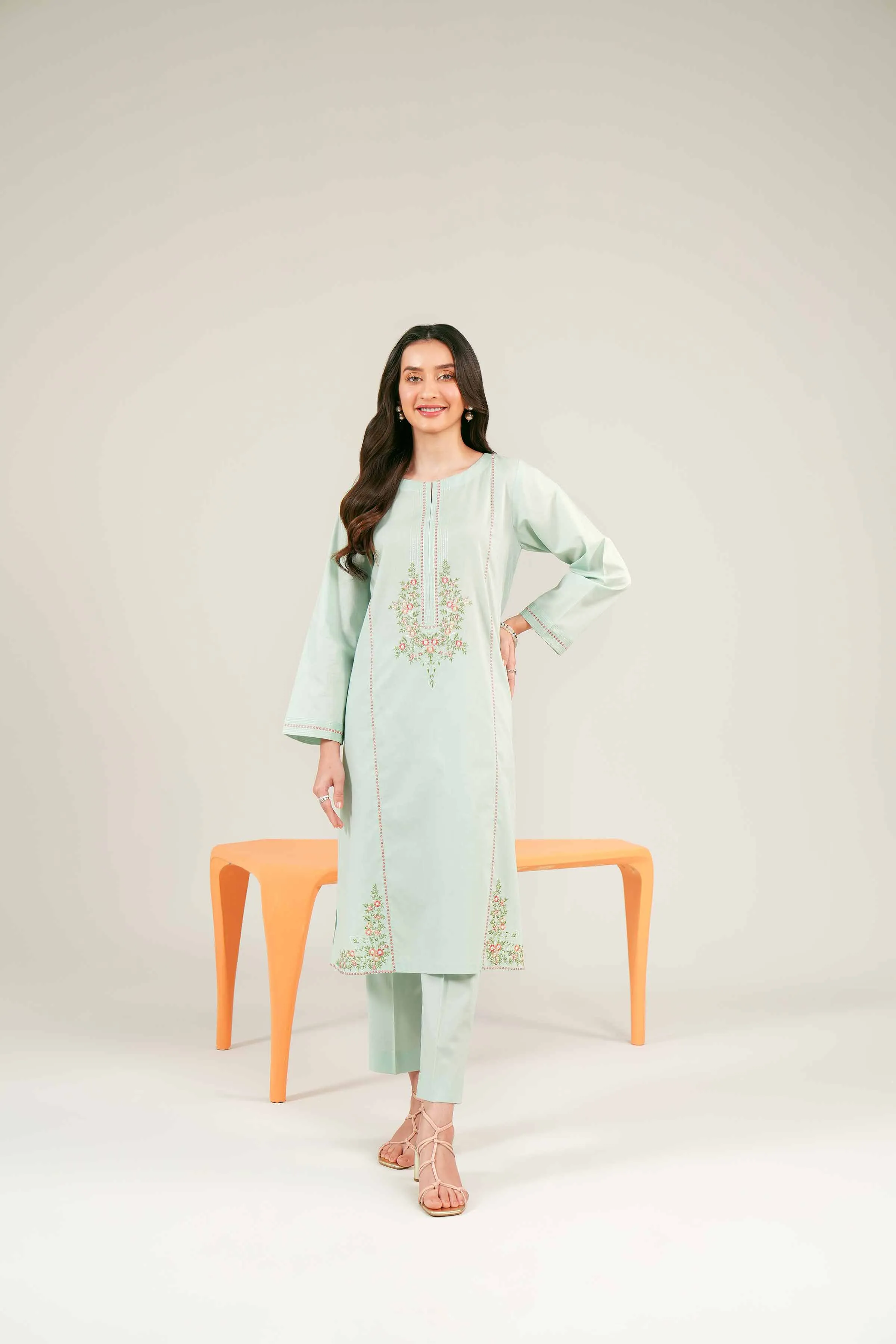 2 Piece - Embroidered Suit - PE24-67