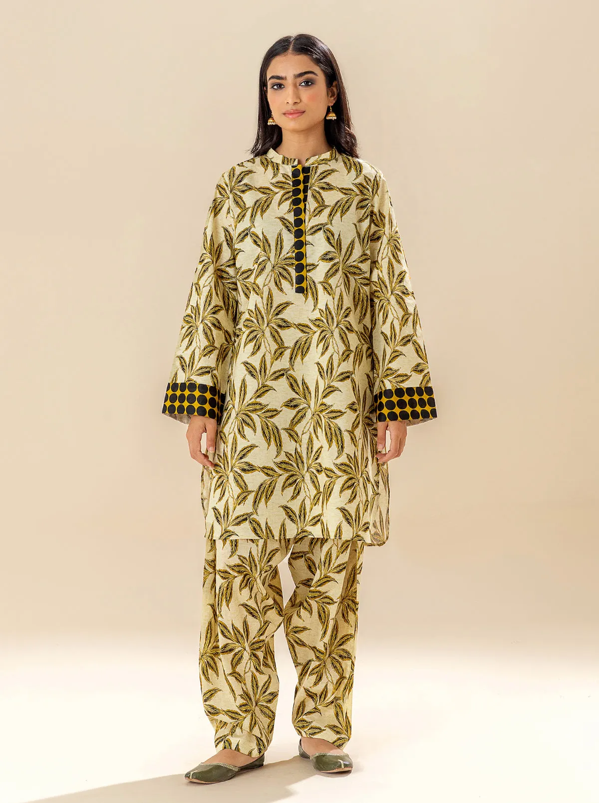 2 PIECE PRINTED LAWN SUIT - ROUGH FOLIAGE