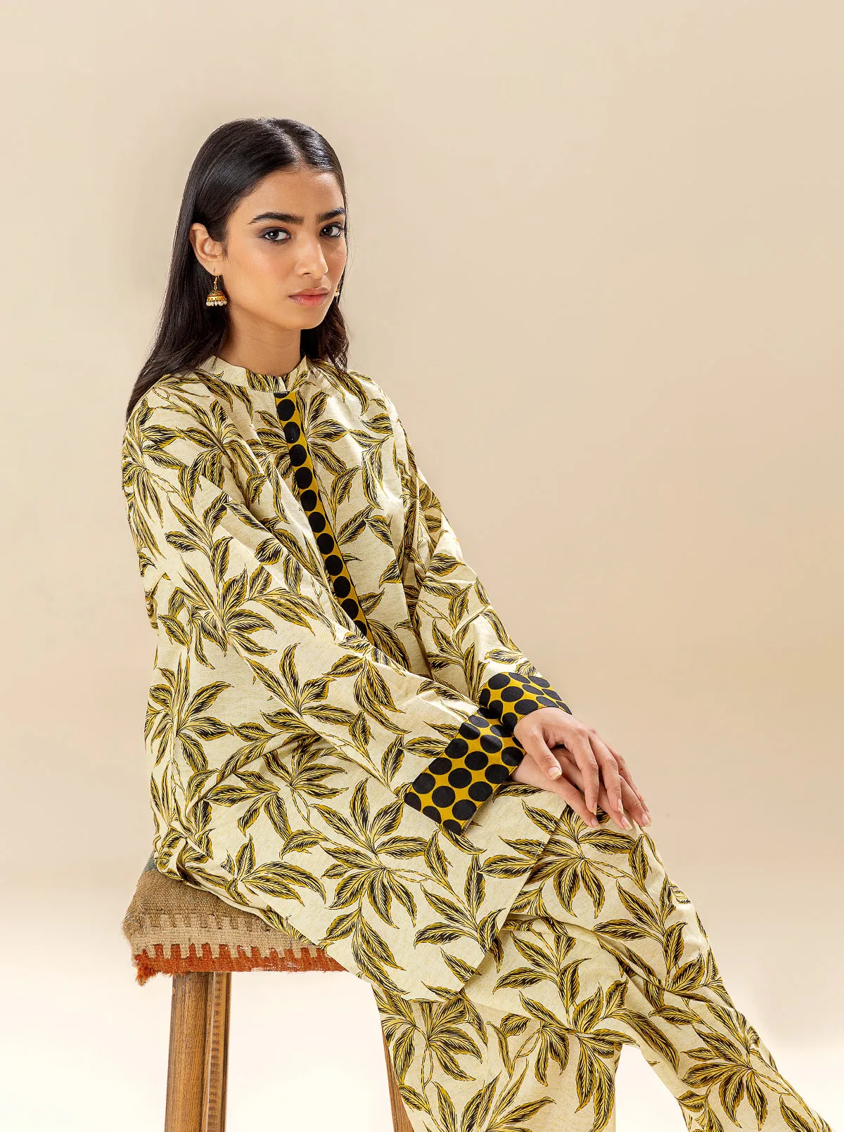 2 PIECE PRINTED LAWN SUIT - ROUGH FOLIAGE