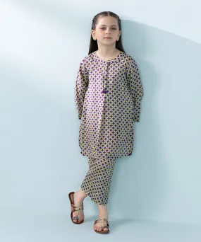 2 Piece - Printed Raw Silk Suit