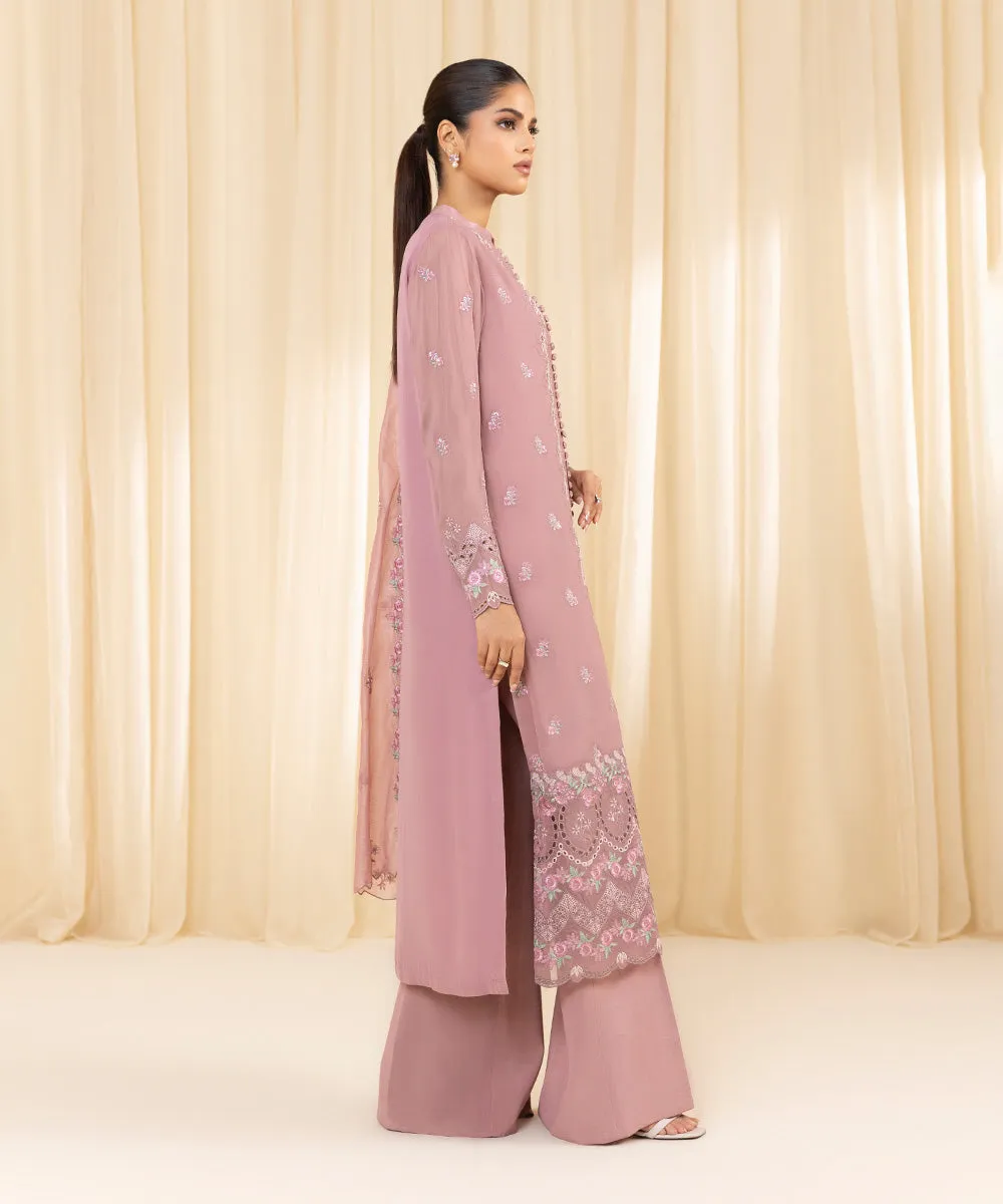 3 Piece -  Embroidered Georgette Chiffon Suit