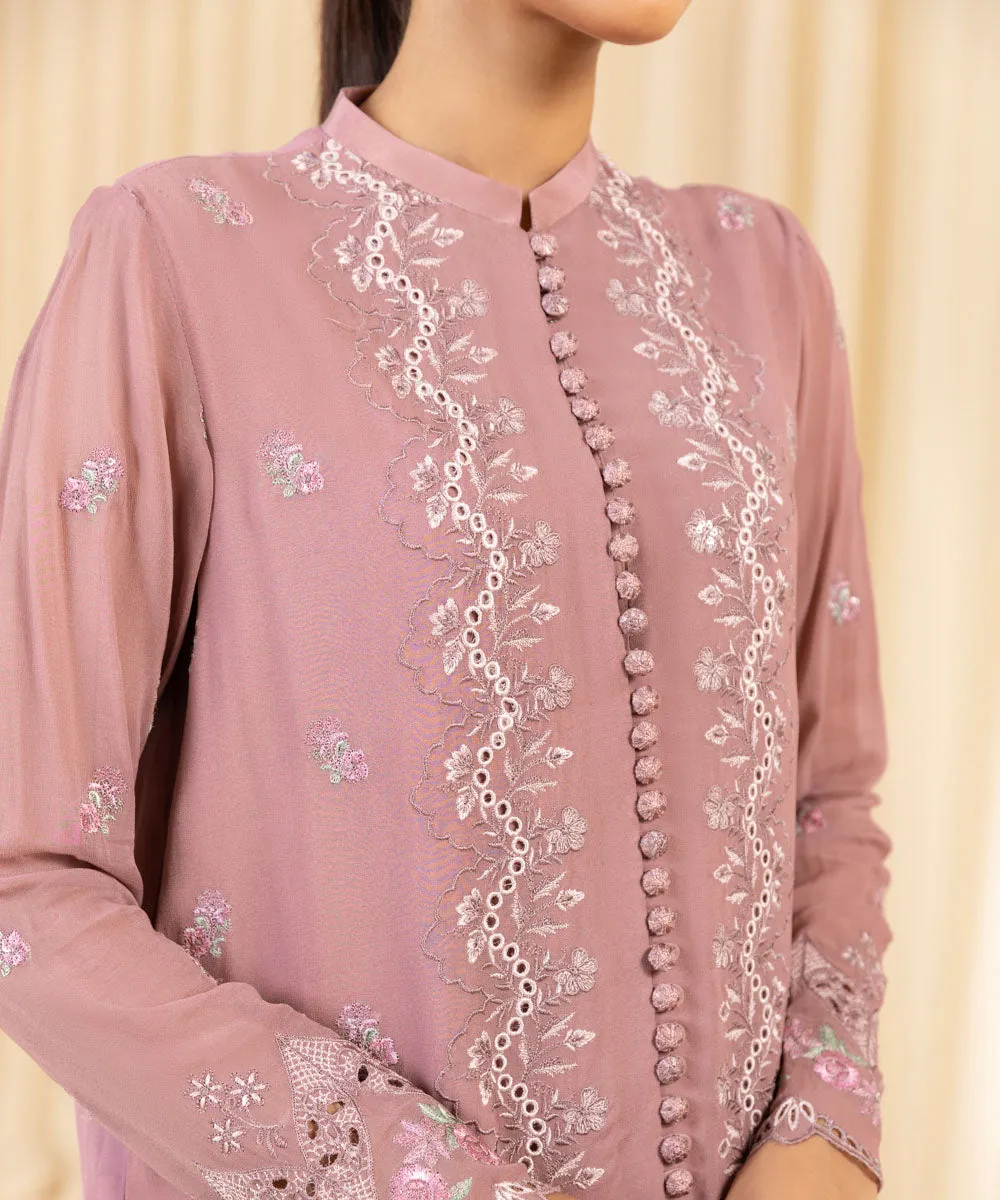 3 Piece -  Embroidered Georgette Chiffon Suit