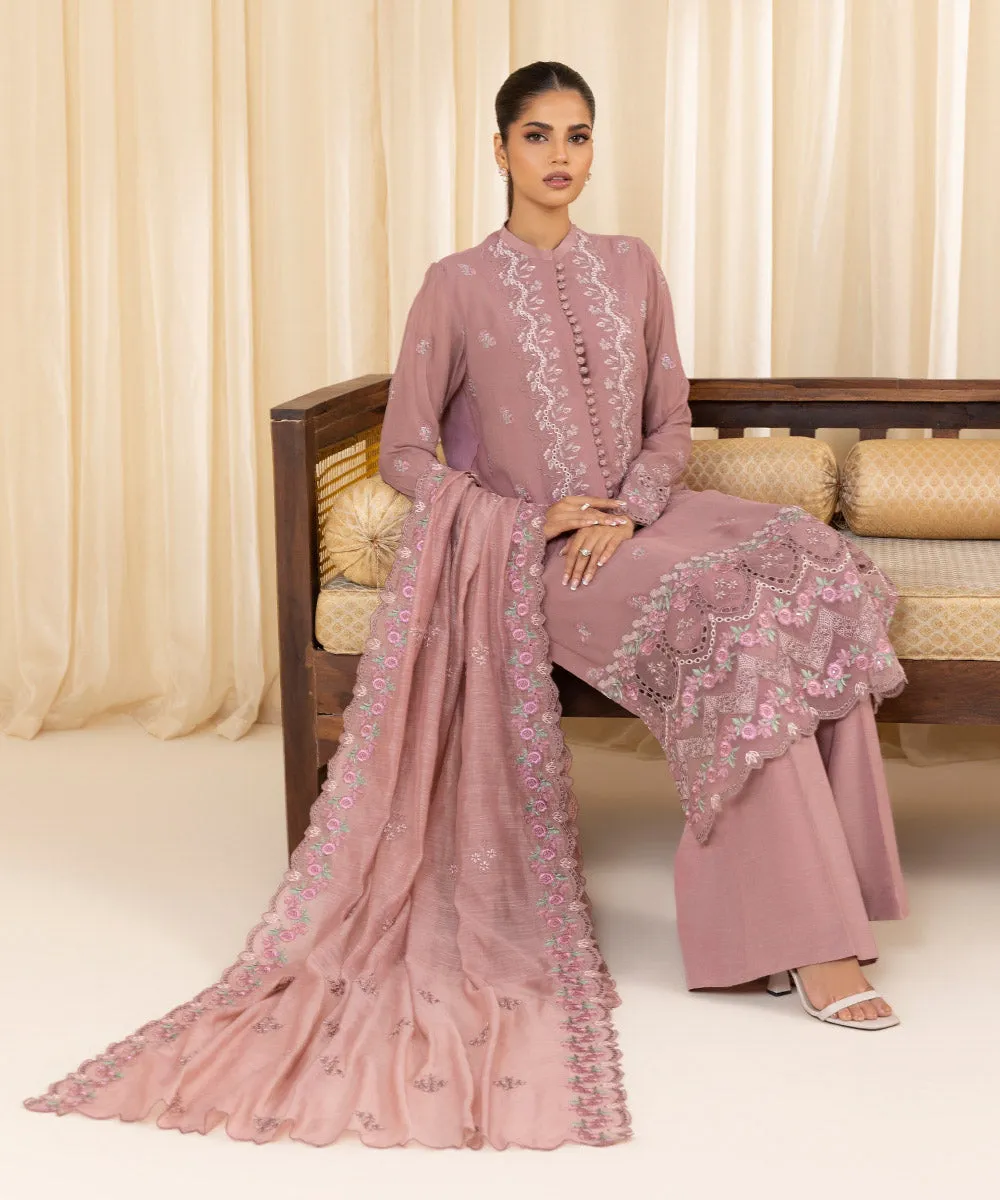 3 Piece -  Embroidered Georgette Chiffon Suit