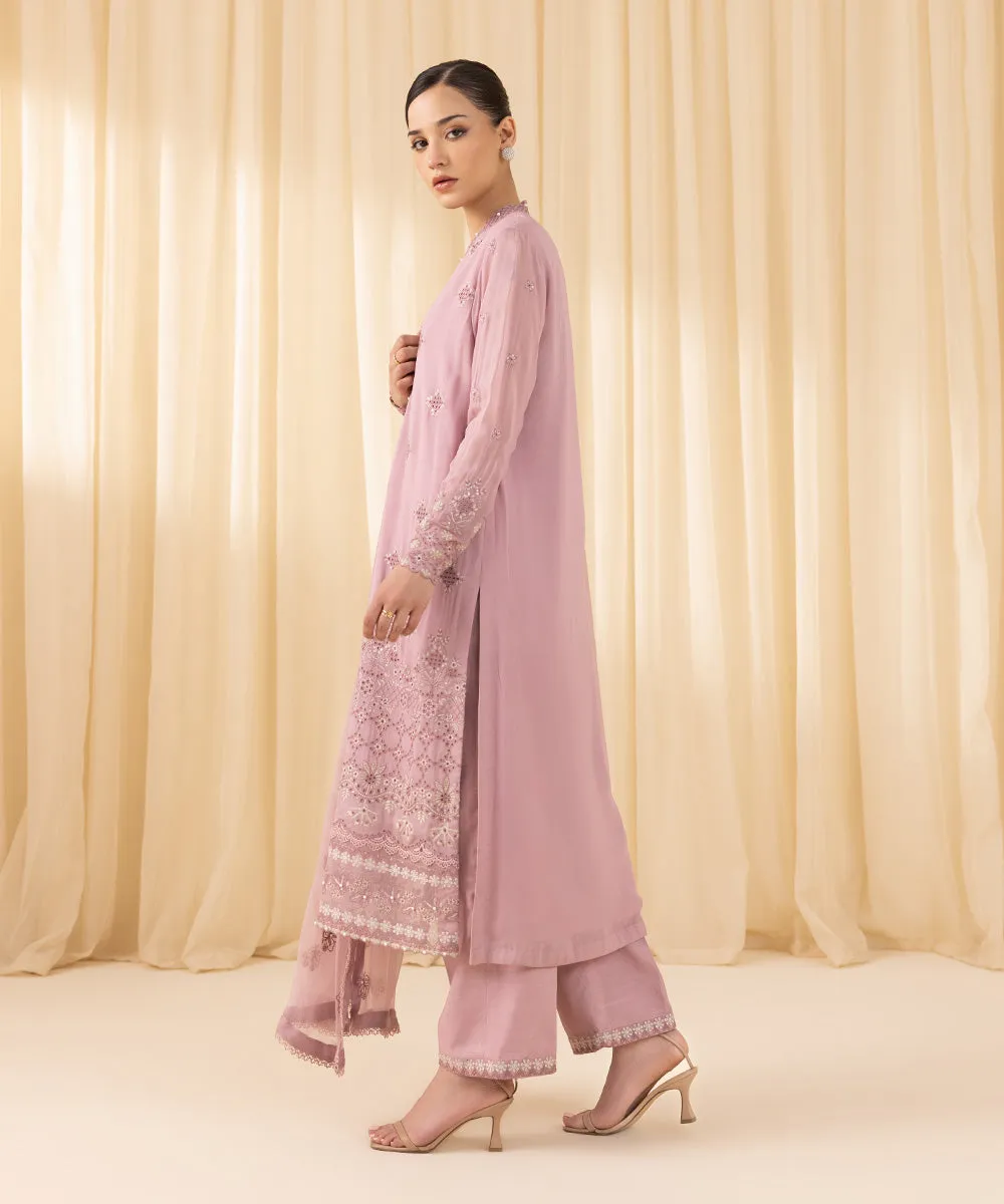 3 Piece -  Embroidered Georgette Chiffon Suit