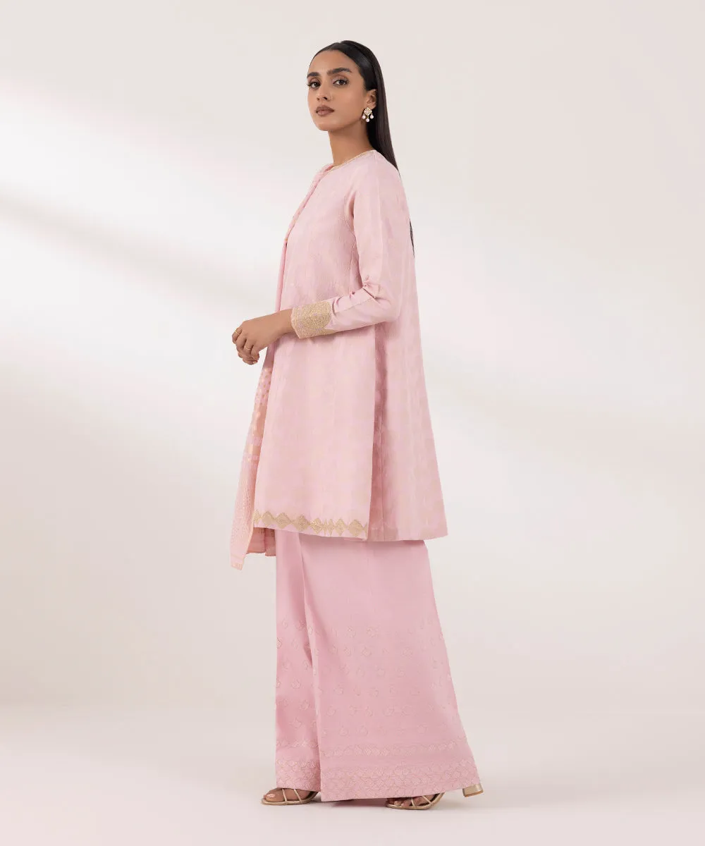 3 Piece - Embroidered Jacquard Suit