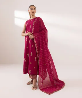 3 Piece - Embroidered Jacquard Suit