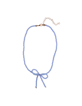 AVA BOW NECKLACE LIGHT BLUE