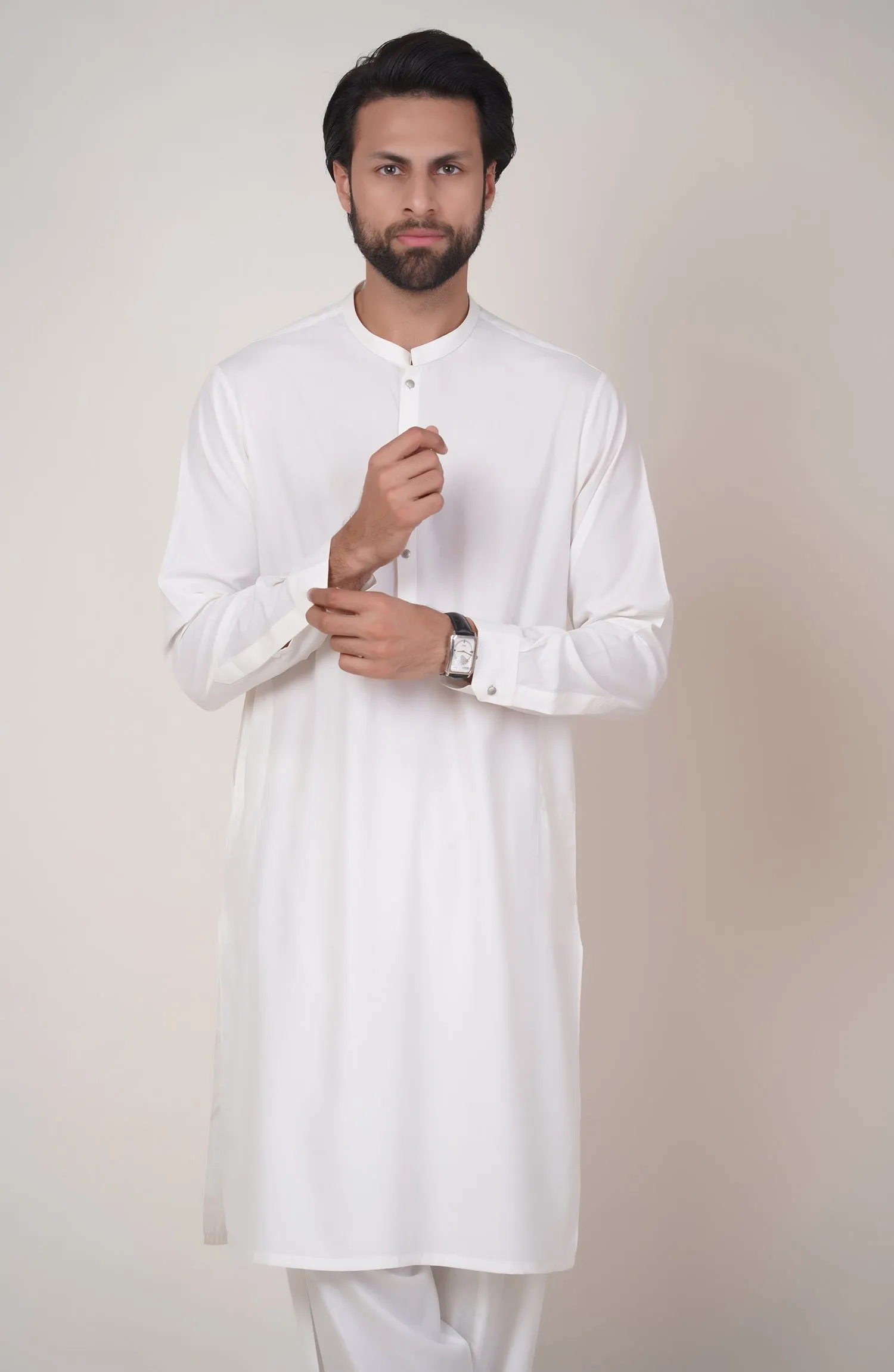 Basic Fancy Band Collar Shalwar Suit