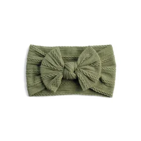 Cable Bow Headband - Olive