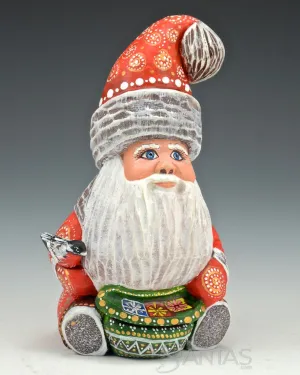 Decorative Red Sitting Russian Santa