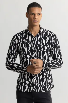 Diffuse Black Seersucker Shirt