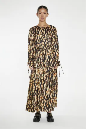 Digital Tie-Dye Oversized Tie-Front Maxi-Dress