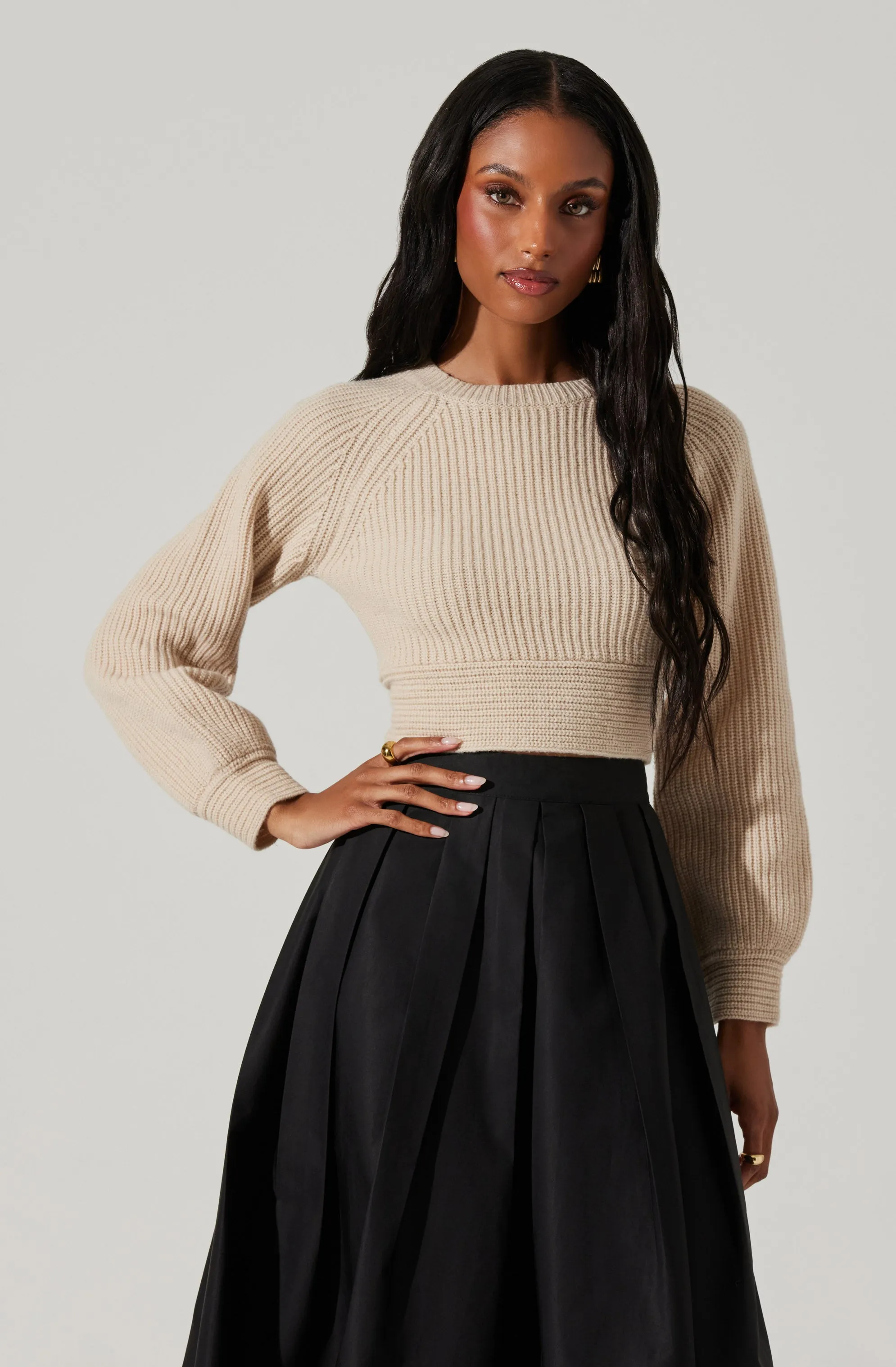 Eila Contrast Bow Back Sweater