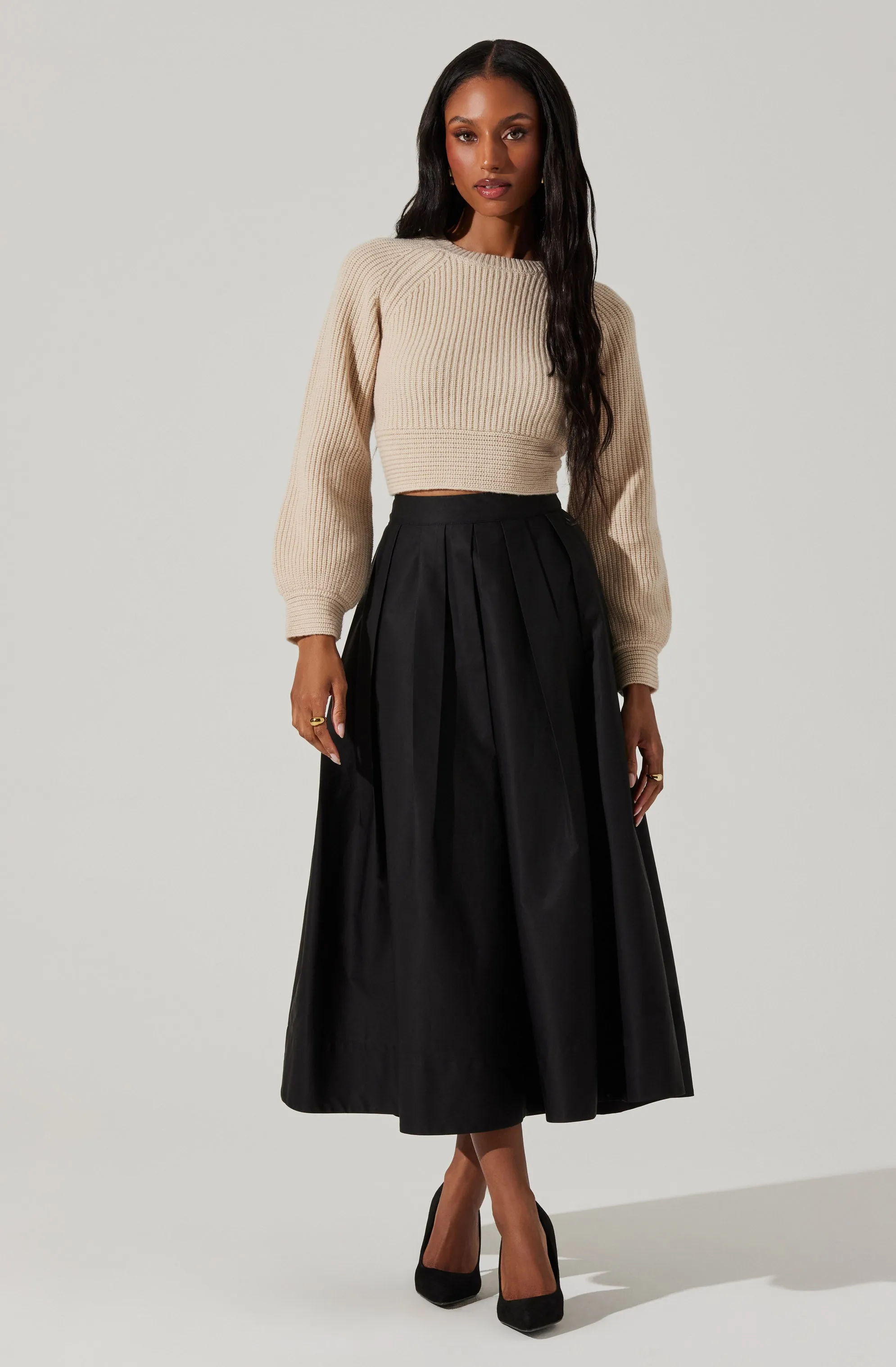 Eila Contrast Bow Back Sweater