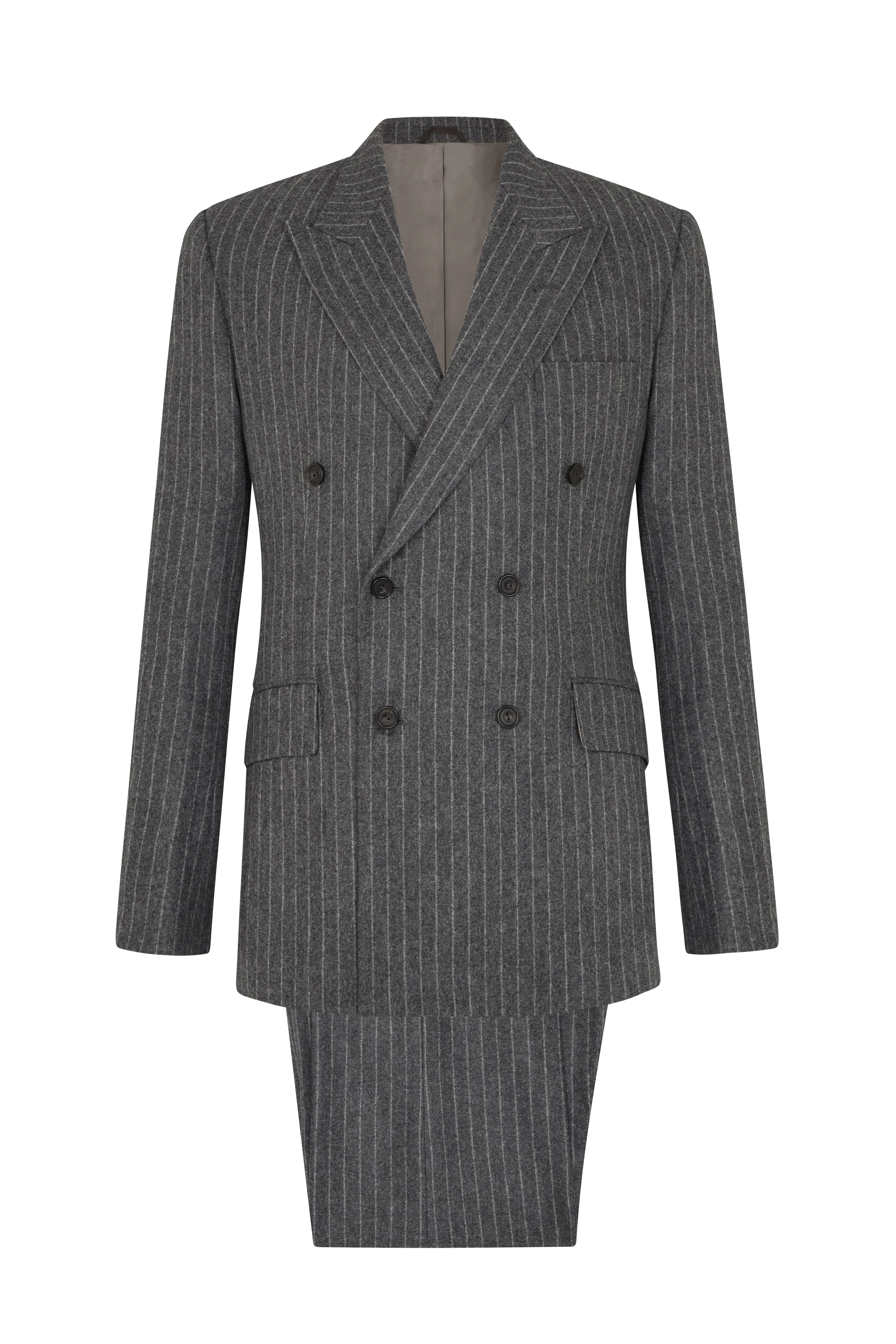 Grey Chalk Stripe Double Breasted Suit