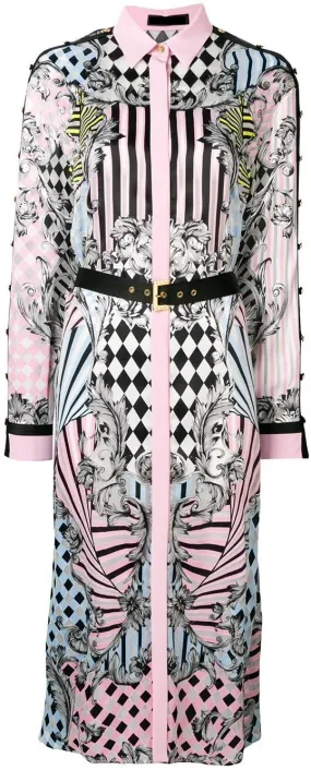 'Harlequin' Print Shirt Dress