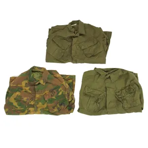 Original U.S. Vietnam War Lot of OG-107 Jungle Jackets With ERDL Blouse - 3 Items