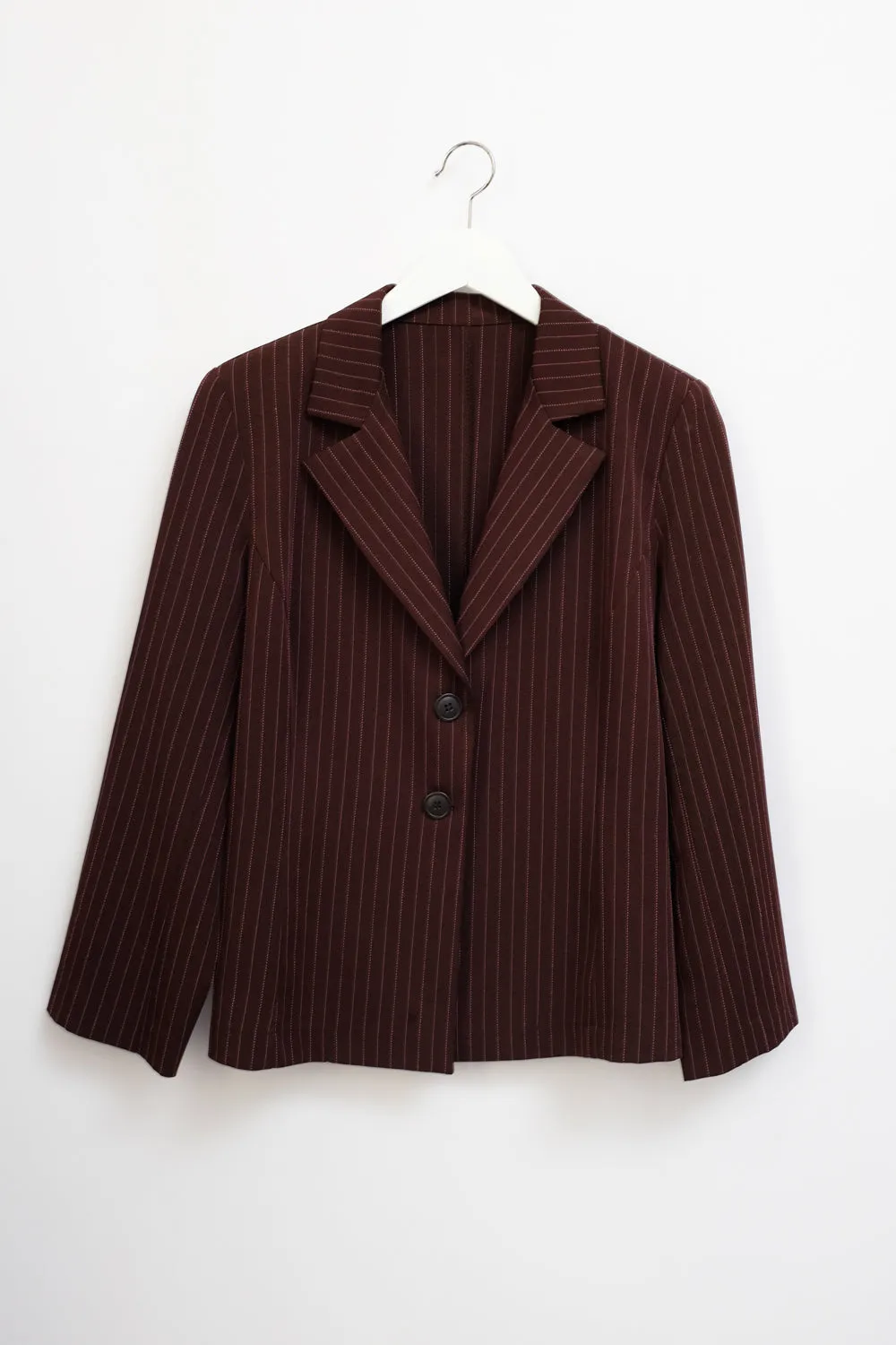 PINSTRIPE BURGUNDY PANT SUIT