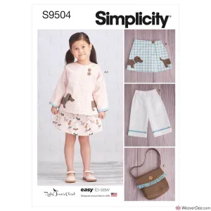 Simplicity Pattern S9504 Children's Jacket, Skirt, Cropped Trousers & Purse